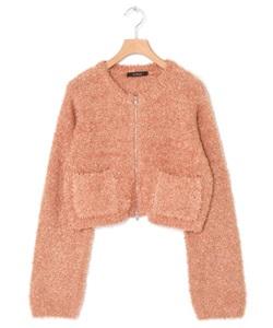 wcloset (ウィークローゼット )のリボンヤーンダブルジップカーディガン