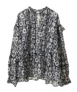 ne Quittez pas (ヌキテパ)のCOTTON LUREX STRIPE FLOWER PRINT