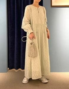 ne Quittez pas(ヌキテパ)Cotton Flower Hemla Gather Dress