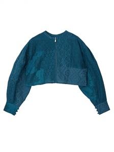 AMERIVINTAGE(アメリヴィンテージ)2WAY PATCHWORK LACE ZIP TOP