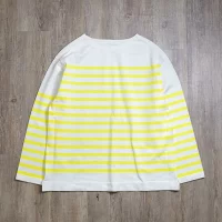 青の花器の森 松井玲奈 着用 ORDINARY FITS EURO BASQUE KNIT ユーロバスクニット イエロー×ホワイトのボーダーニット