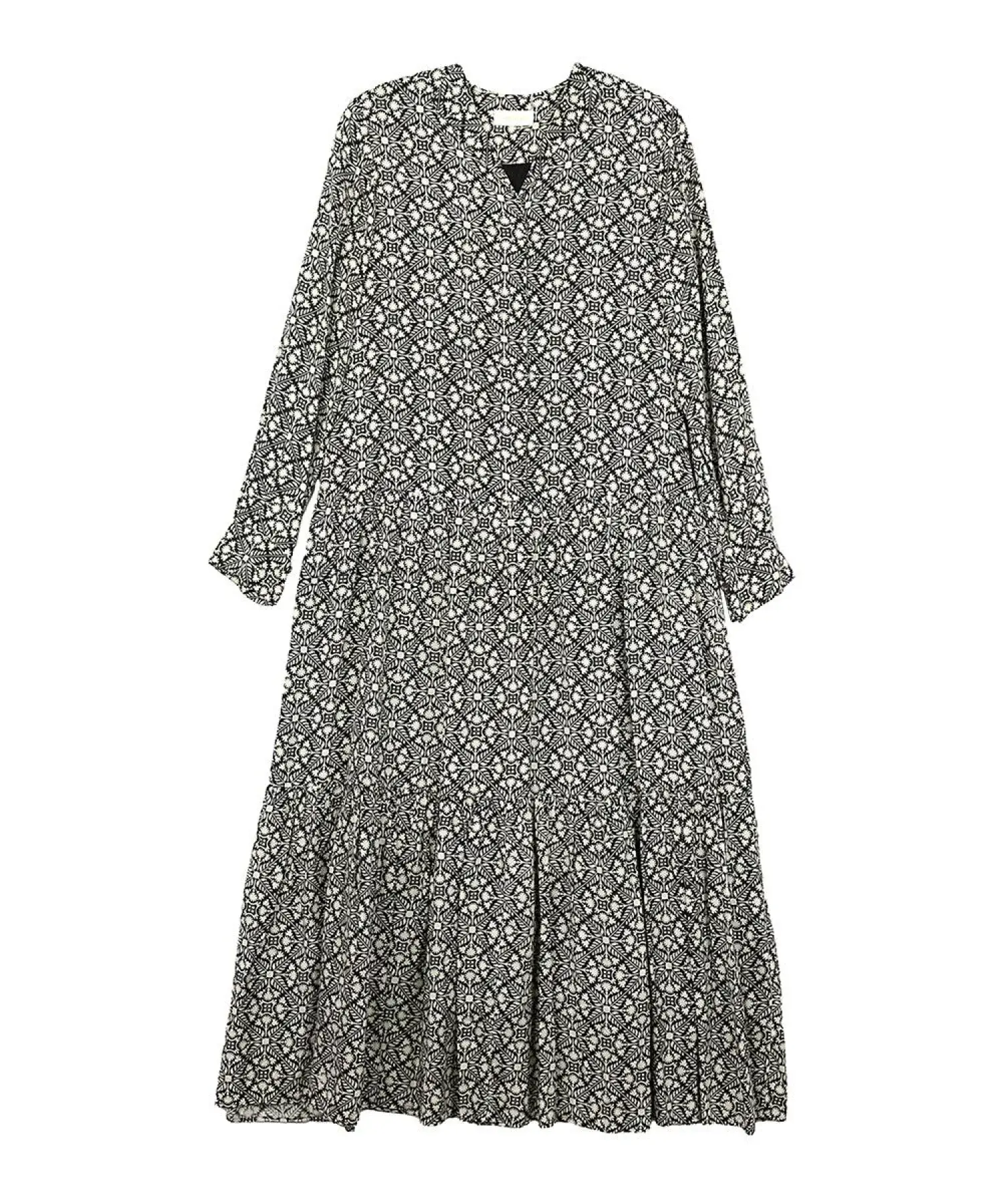 あさイチ 鈴木奈穂子 着用 NE QUITTEZ PAS! Shantoon Botanical Tile Print Tiered Dress ワンピース