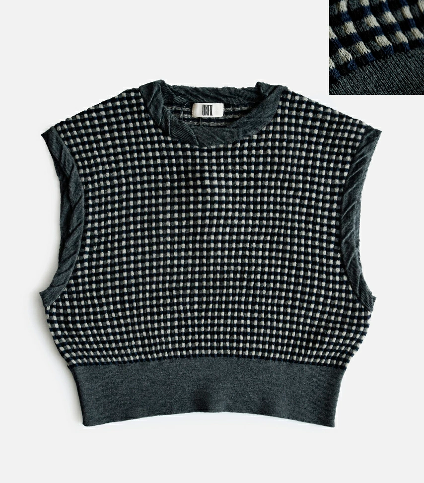 超タッグ祭 上白石萌音 着用 unfil high twisted wool JQ pattern knit vest ニットベスト
