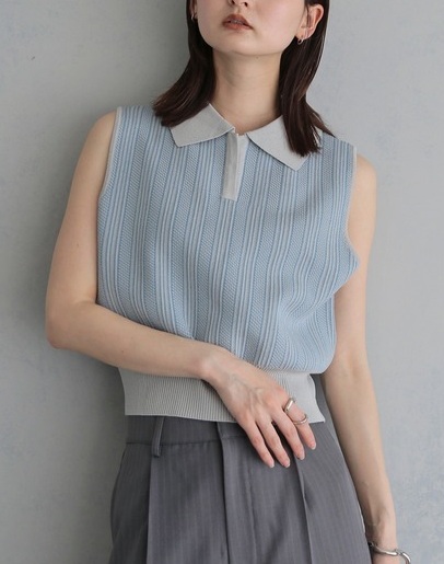 溺愛カレシの作り方2話 与田祐希 着用 &g'aime JACQUARD POLO VEST ポロベスト