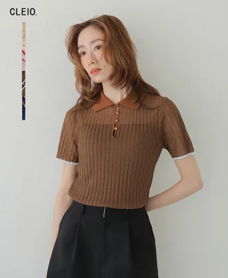 溺愛カレシの作り方3話 与田祐希 着用 CLEIO バイカラーシアーポロニット ポロニット