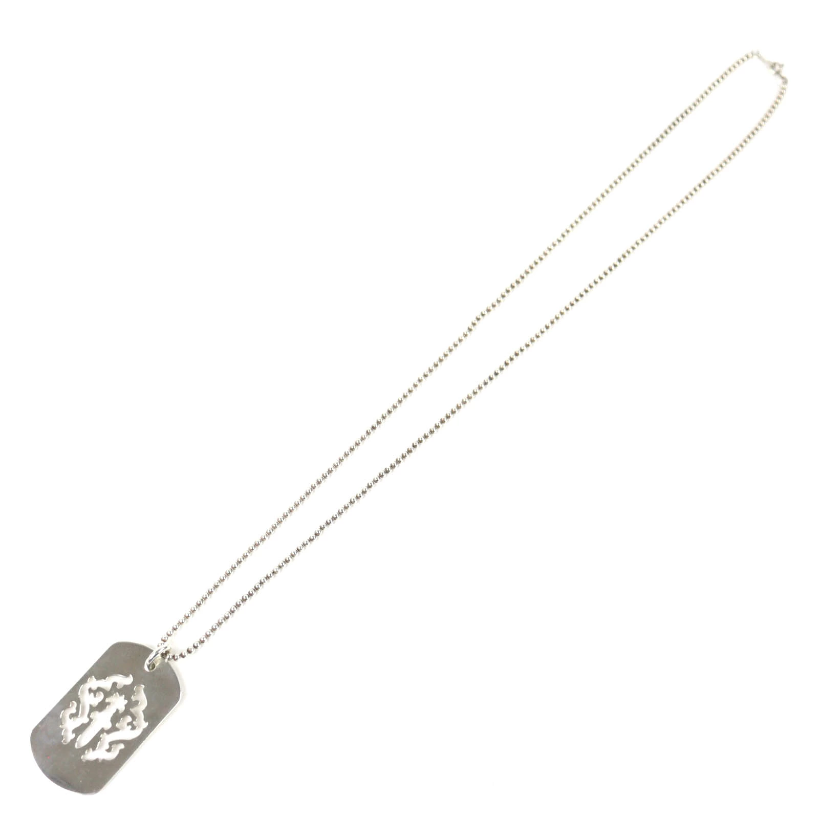 マテムリ 佐久間大介 着用 CHROME HEARTS クロムハーツ 925 ヴァインダガーカットアウトドッグタグ ボールチェーン シルバーのネックレス
